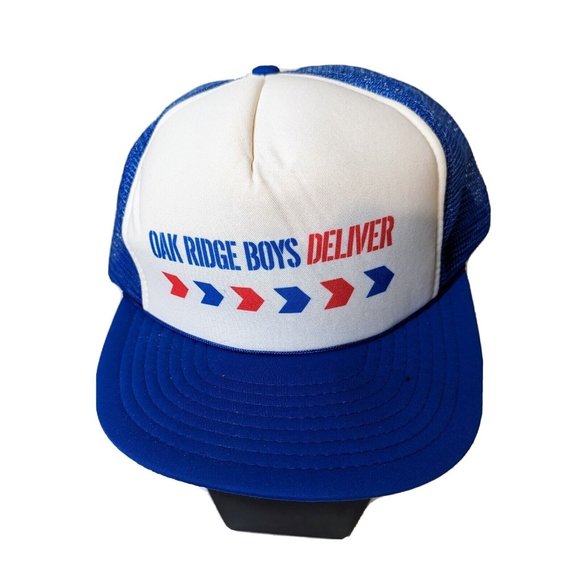 Oak Ridge Boys Deliver Snapback Hat Trucker Cap 1980's Adjustable Blue White VTG - Picture 2 of 5